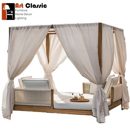 Cecilia Cabana Teak Sunbed From Solid Teak Wood High Quality
